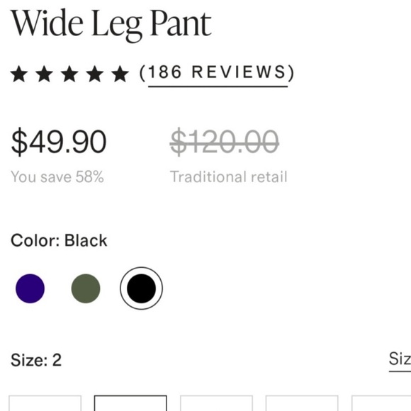 Quince Ultra-Stretch Ponte Cropped Wide Leg Pants Black Size 2 - Picture 4 of 5